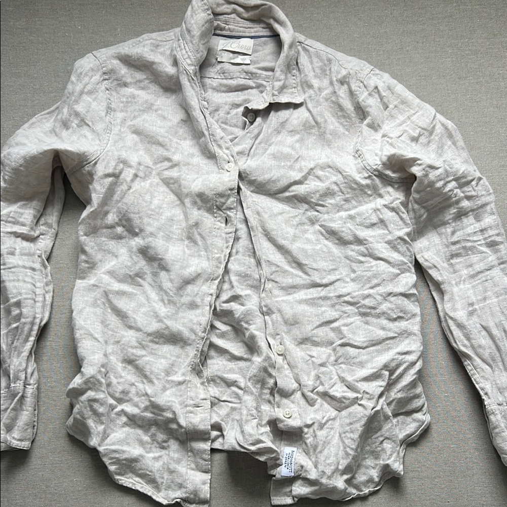 J. Crew Light Beige Linen Shirt